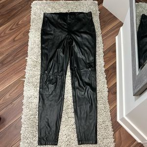 Black faux leather leggings